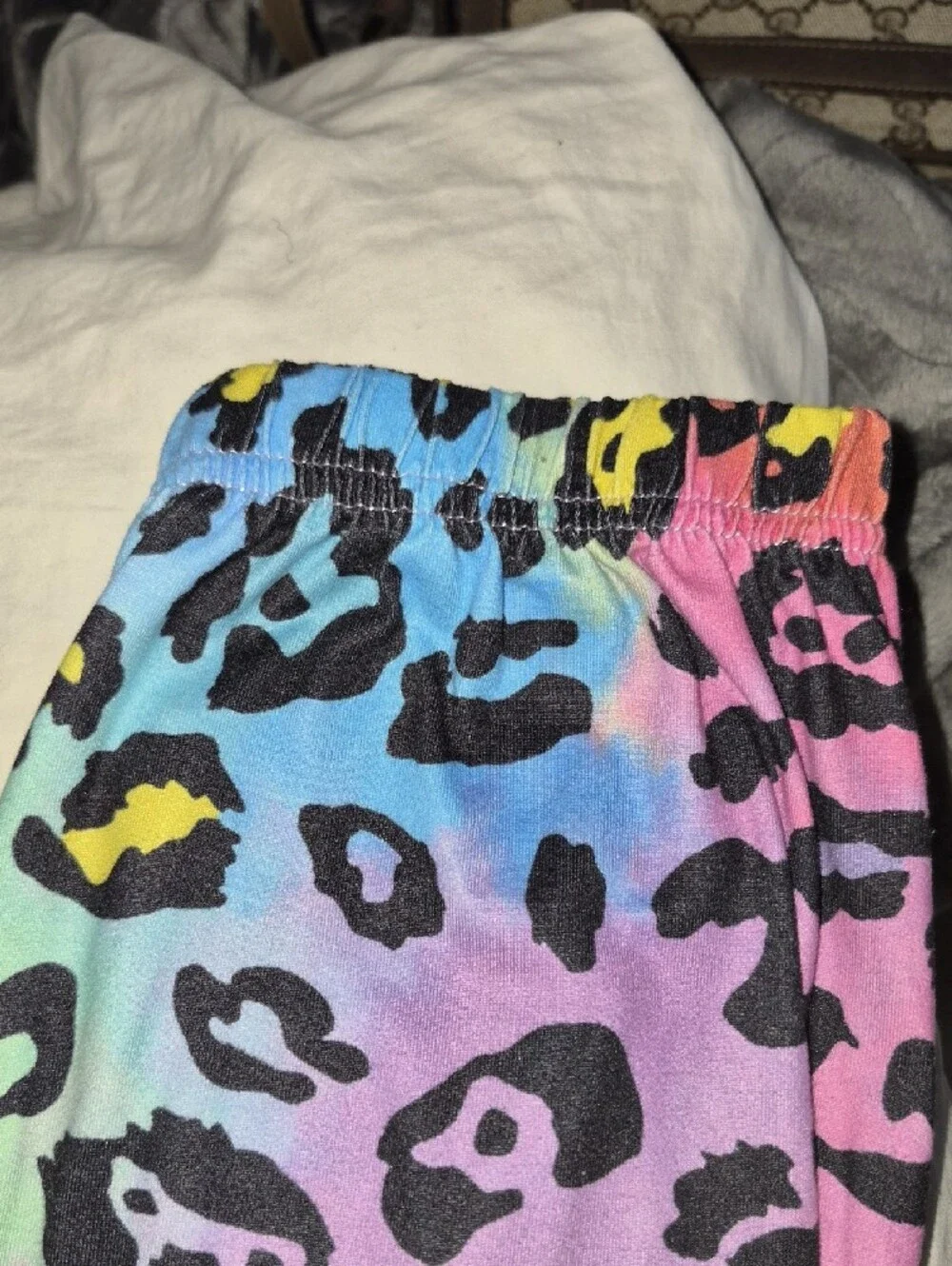 SHEIN Rainbow Leopard Print Kids Leggings - Pink, Purple, Blue, Yellow, Green